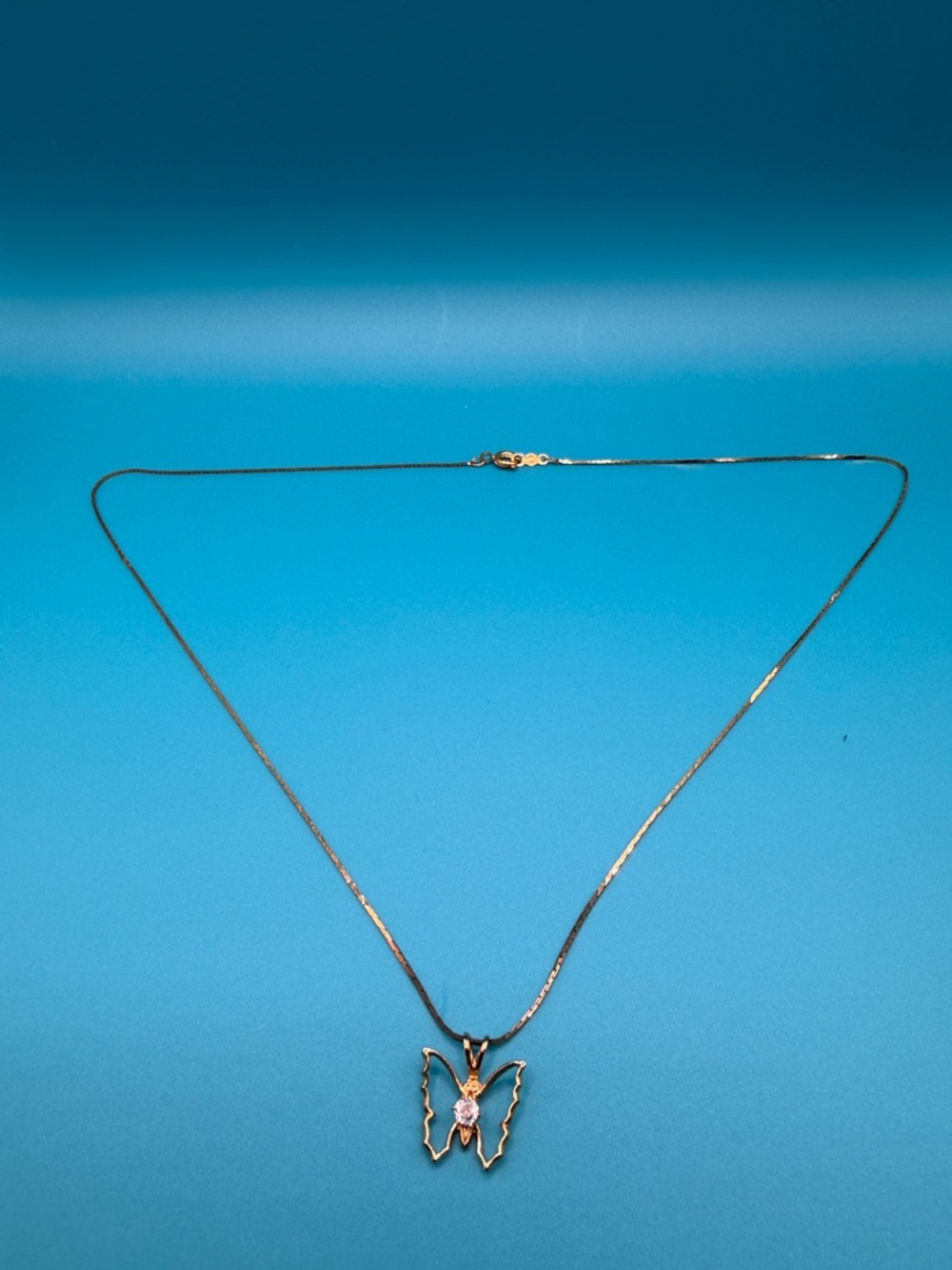 Vintage Gold Butterfly Pendant Necklace - Women Jewelry